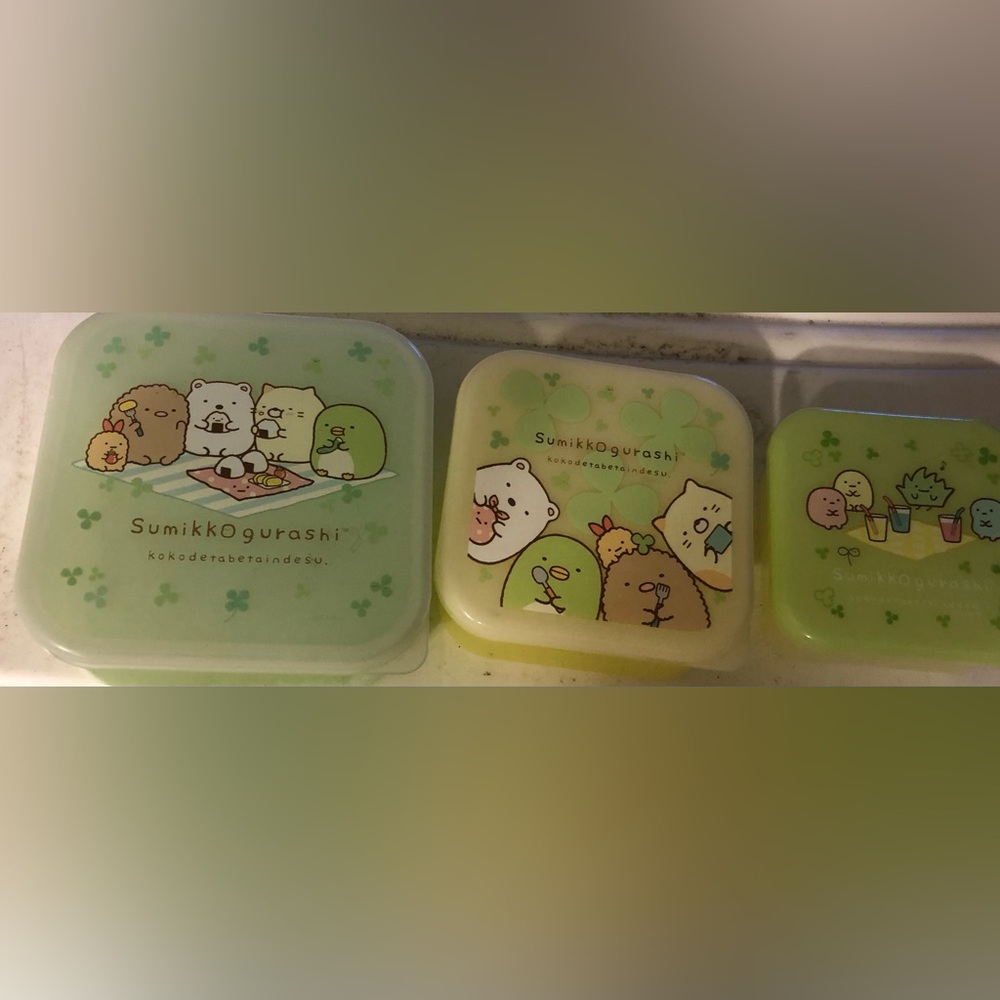 San-X Sumikkogurashi Lunch Sandwich Box Storage Container Set of 3